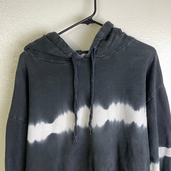 All Saints Rihan Hoody Womens Medium Black Tie Dye Faded Washed Pullover Crop * - Picture 3 of 10